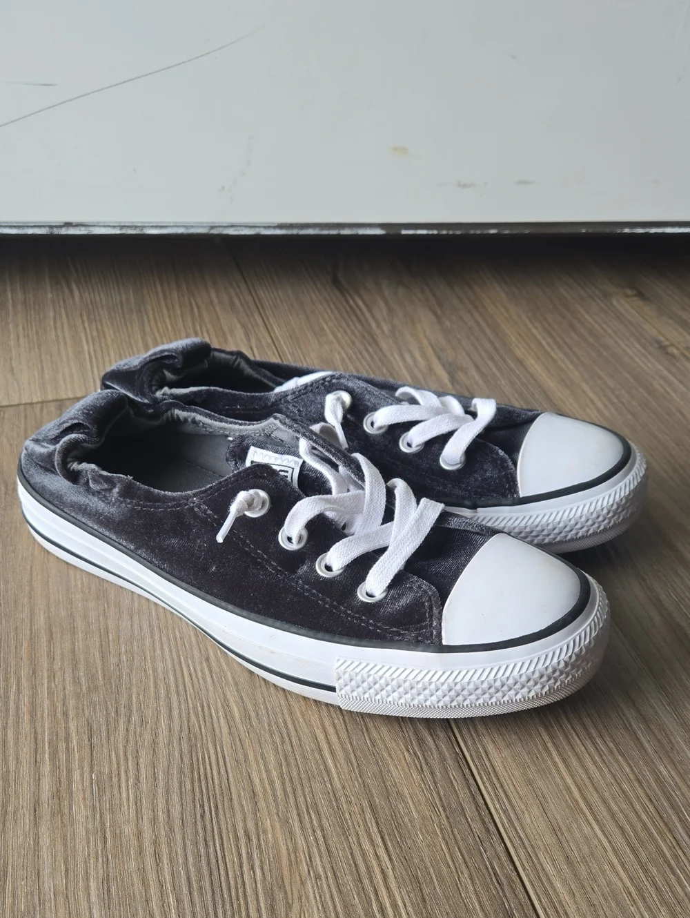 Converse Chuck Taylor Black Velvet All Star Shoreline Slip-on Sneakers